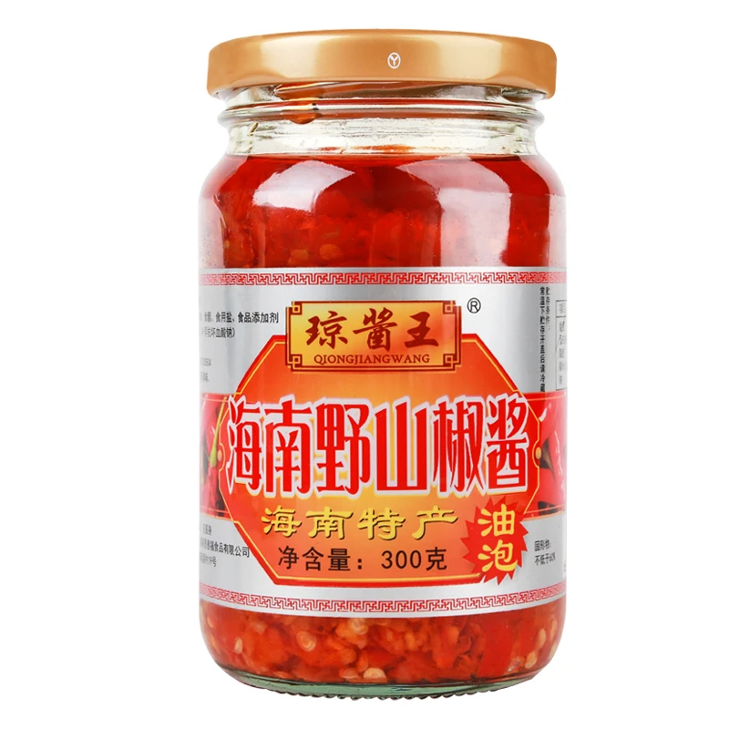 海南特产琼酱王野山椒辣椒酱超特辣蒜蓉香辣小米红剁椒下笋1g