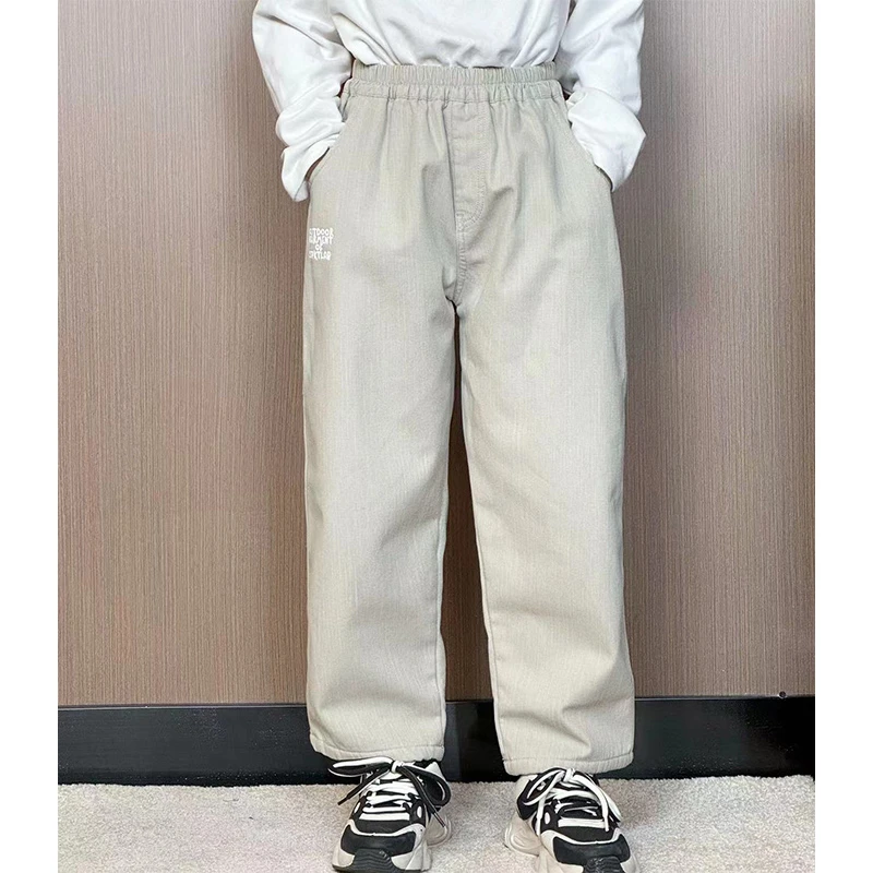 帅晨晨【旧萤火】冬季男童加绒新款长裤工装裤百搭宽松休闲裤23415