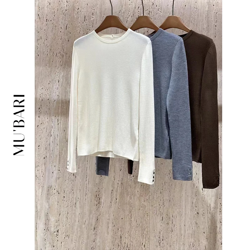 圆领美丽诺羊毛小衫 软糯亲肤18针坑条打底衫