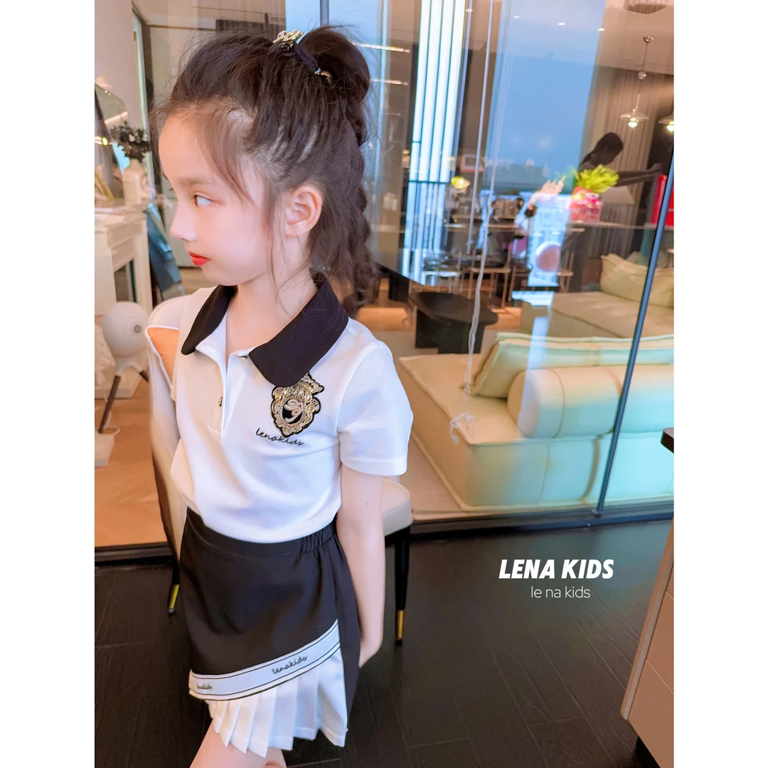 Lenakids【年终狂欢】高定气质时髦polo女宝套装汉服24052102