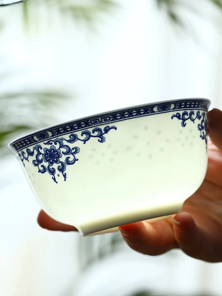 富贵花骨质瓷4.5寸罗汉碗6个