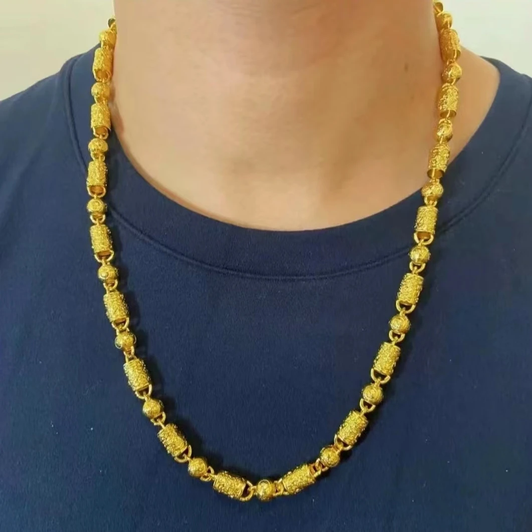 合金项链 （圆柱项链）男款时尚经典空心磨砂精美男士潮流霸气