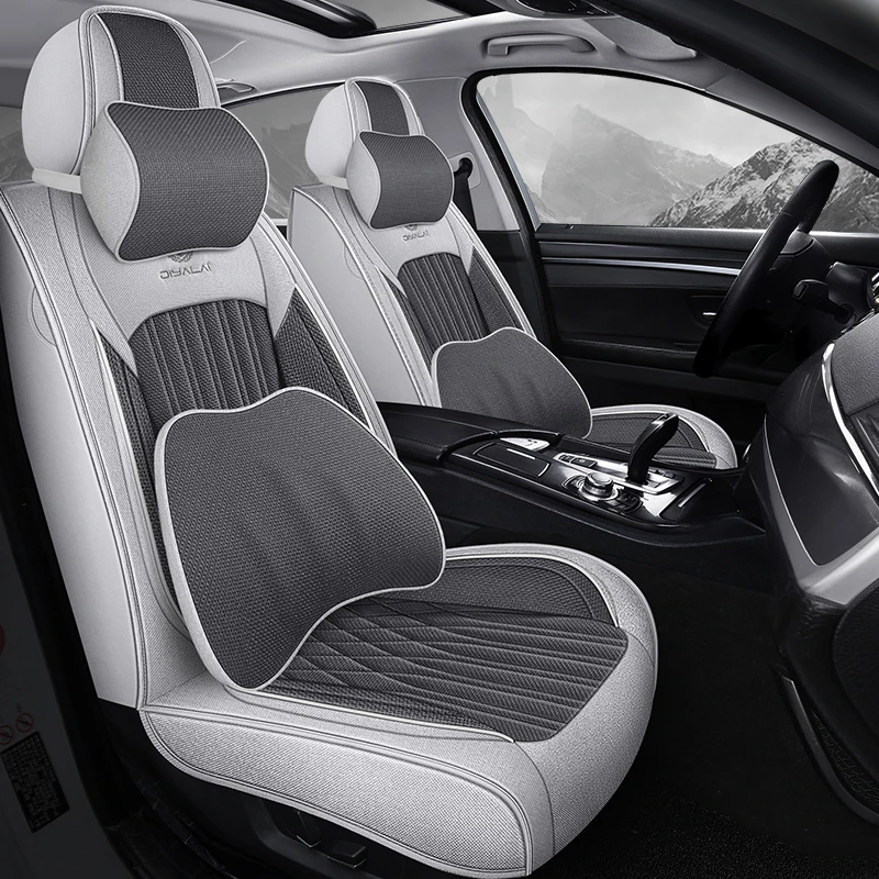 汽车坐垫新款棉麻车座套秋冬季座垫全包围四季通用车套夏季座椅套