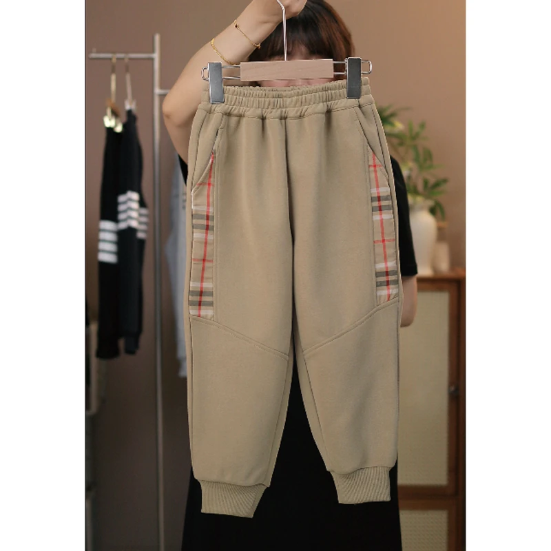 【新款格纹裤子】儿童大长腿运动裤男童女童校园裤厚款卫裤长裤