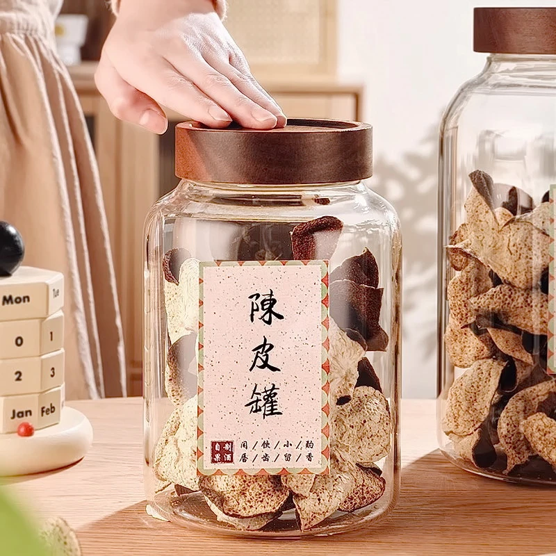 大号玻璃密封罐陈皮专用储存罐食品级茶叶小青柑展示瓶干货储物罐