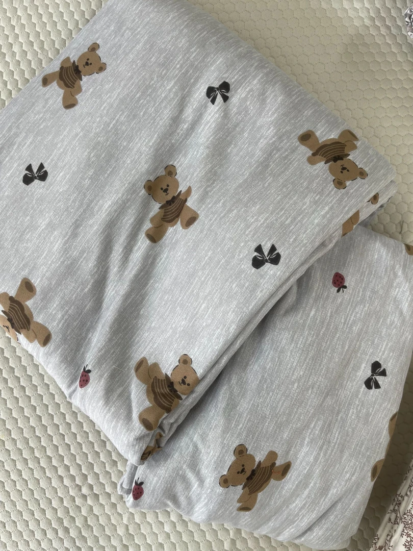 针织棉被套加枕套 针织棉 卡通复古三件套 柔软亲肤三件套