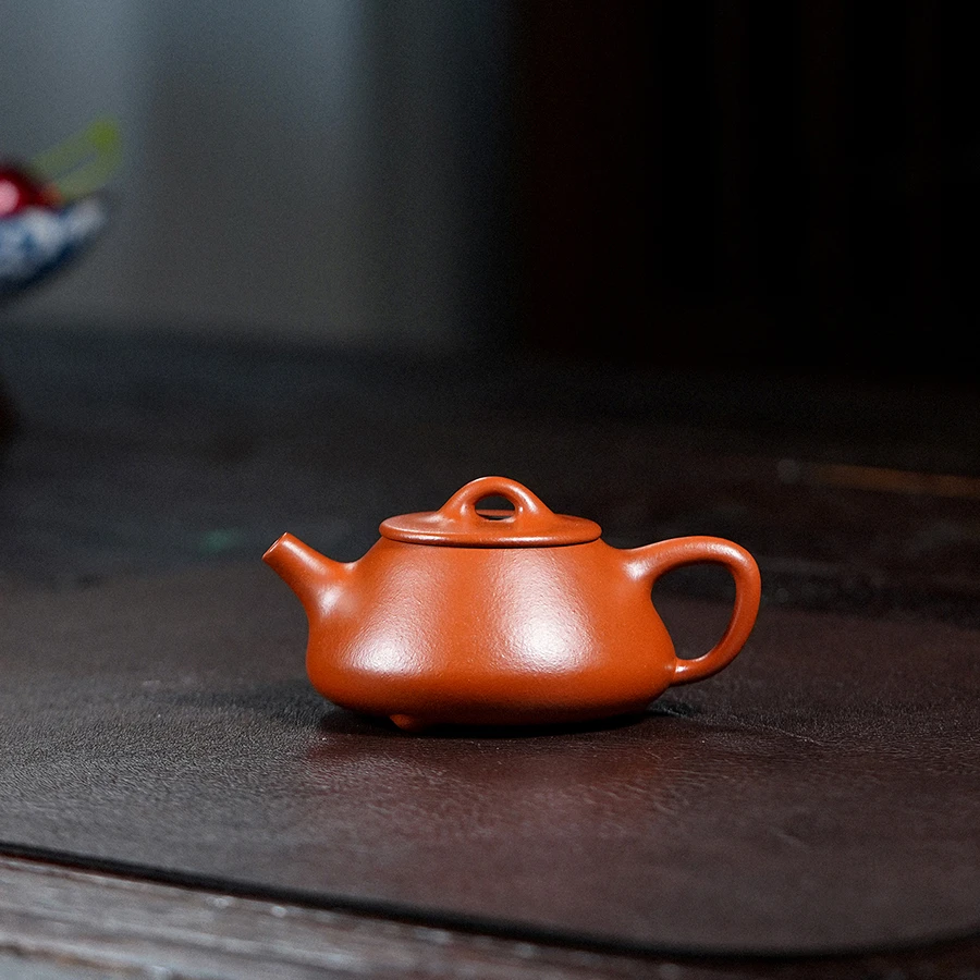 小石瓢100cc朱泥正宗宜兴纯手工原矿紫砂壶0800泡茶壶