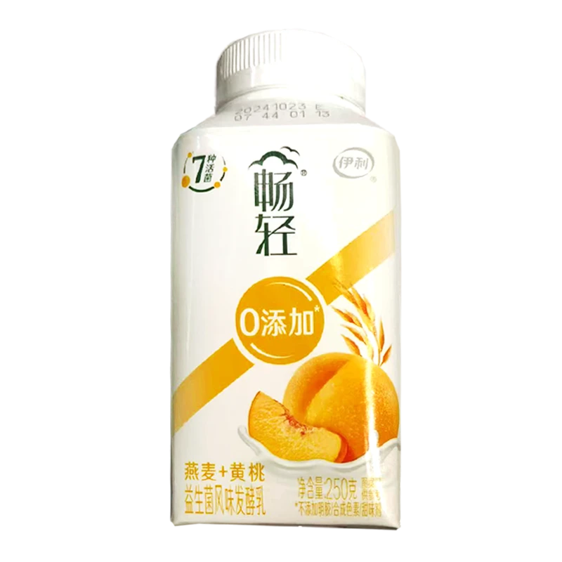 伊利畅轻燕麦+黄桃风味发酵乳 250克/瓶