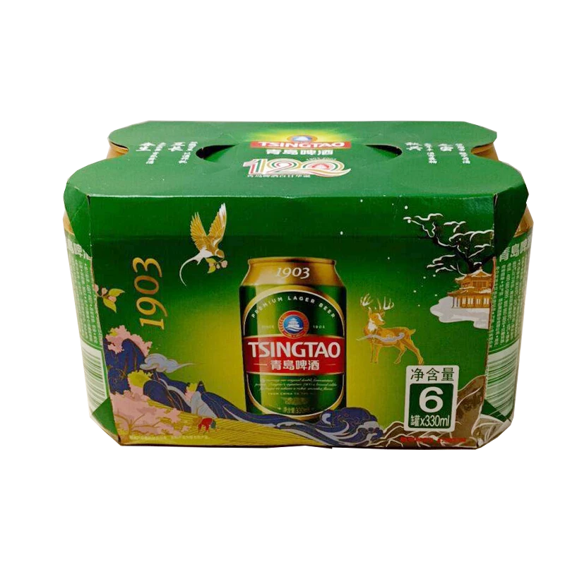 青岛10度经典罐装啤酒 330ml×6罐/包