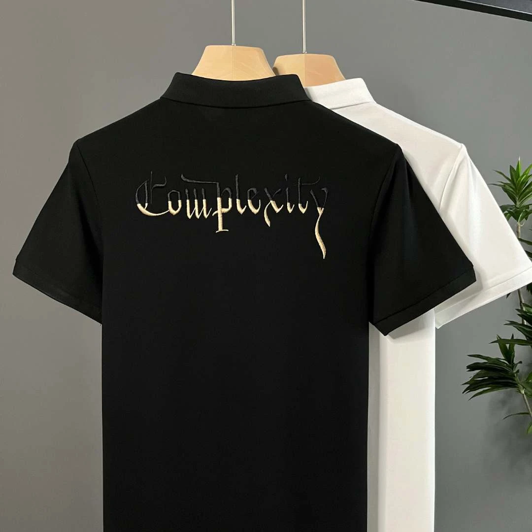 拼色时尚刺绣新款高档夏季薄款修身POLO衫男百搭休闲翻领短袖T恤