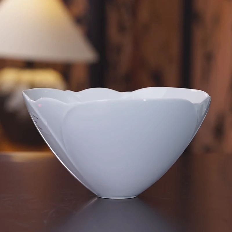 【搭配汤碗】景德镇高温釉下丨高白丨8寸铃兰斗碗-沙拉汤盆菜碗