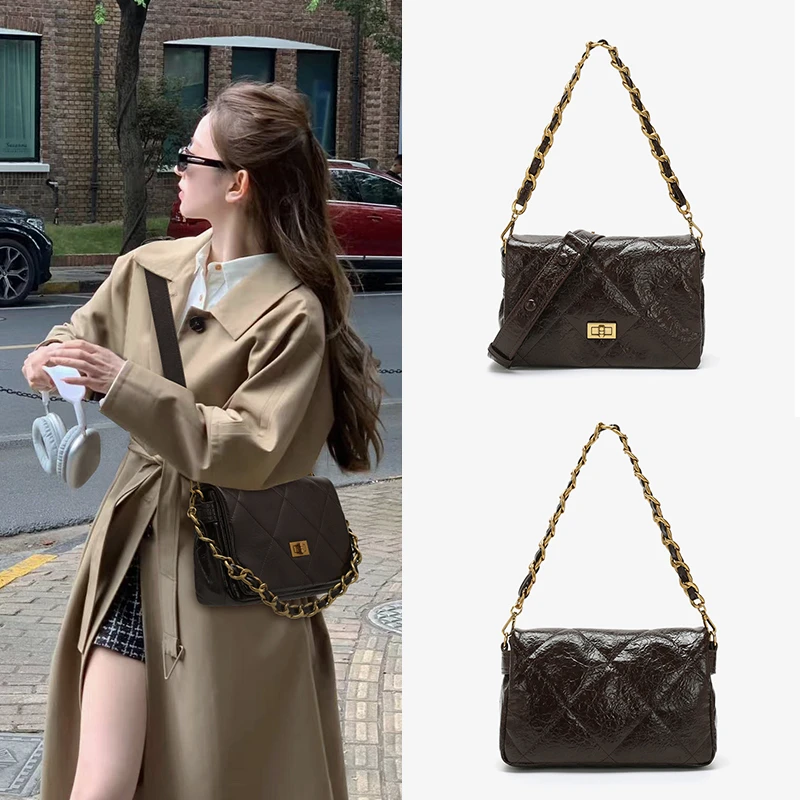 BV&EV/2025上新 小香风小众时尚气质复古单肩斜挎腋下包