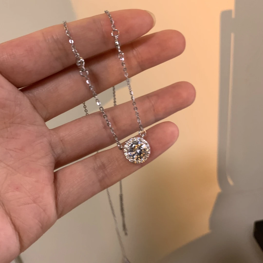 合金项链 银色简约项链气质百搭高级感锁骨链小众精致毛衣链