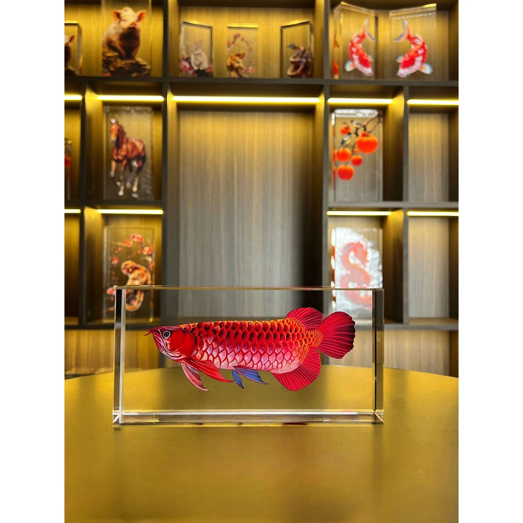 【至尊红龙鱼】新中式家居艺术摆件玄关桌面摆件