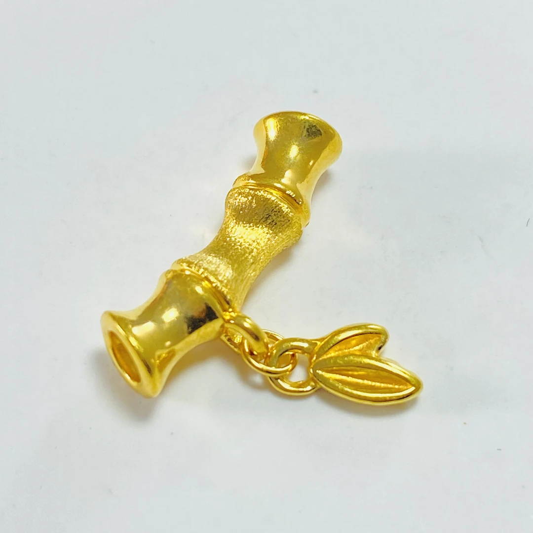 足金999 足金黄金竹节弯管提溜 0.37