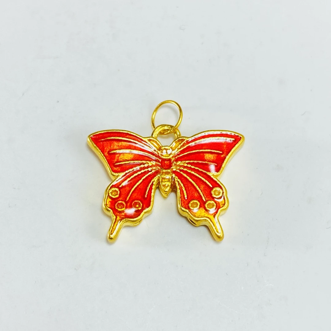 足金999 非遗珐琅蝴蝶吊坠 0.53