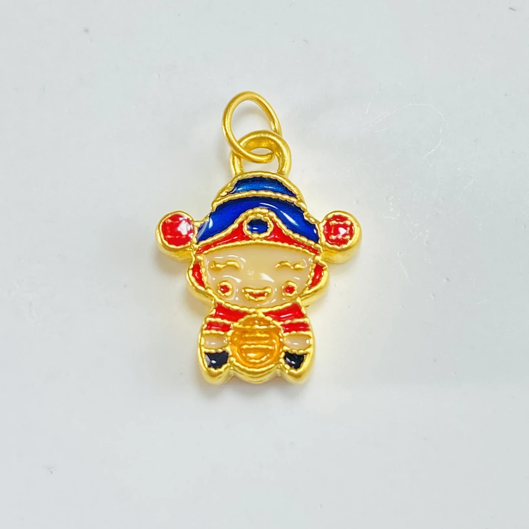 足金999 非遗珐琅小财神 0.41