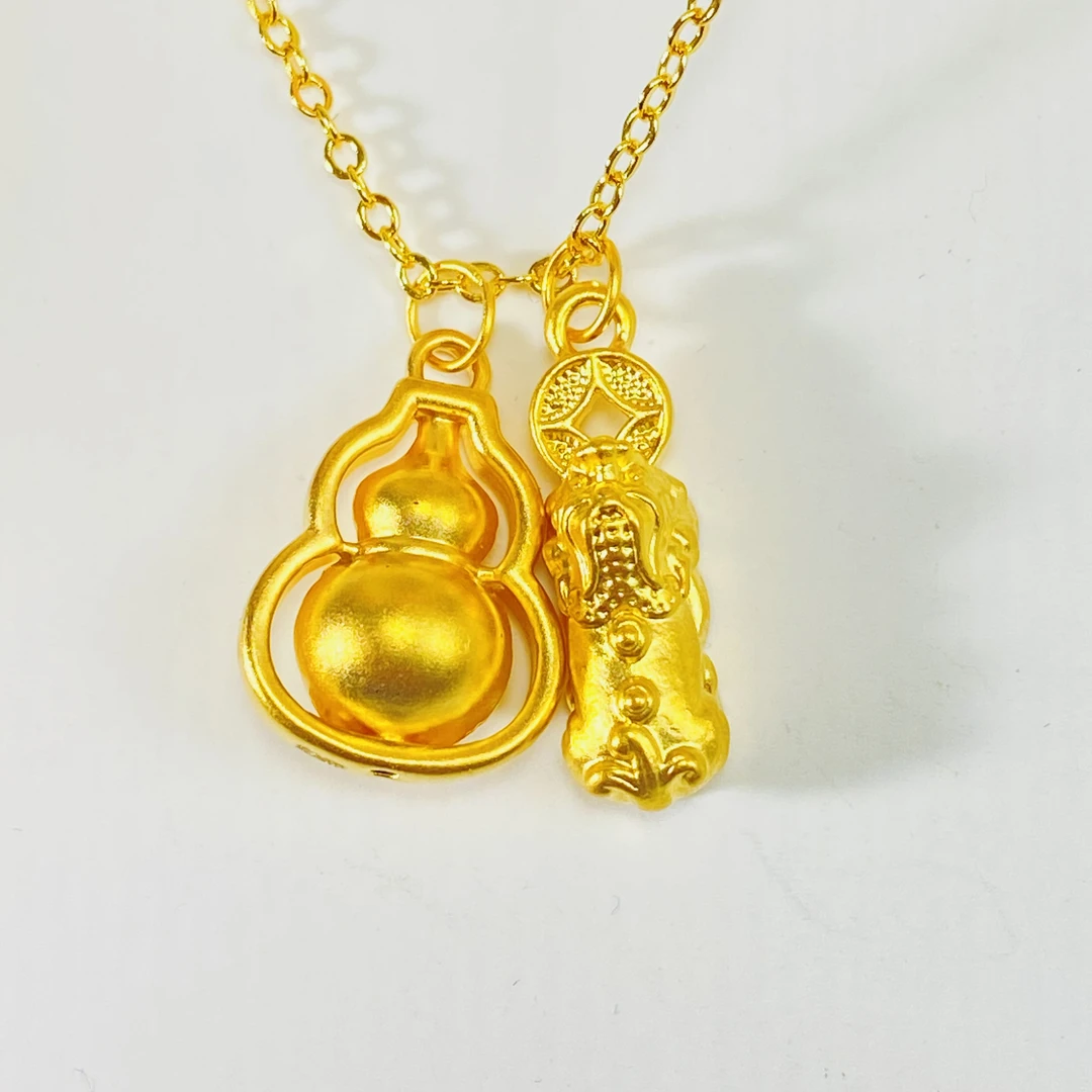 足金999 黄金吞金葫芦貔貅吊坠（一套两个） 1.15