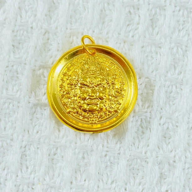 足金999 黄金锤纹黄财神吊坠 1.05