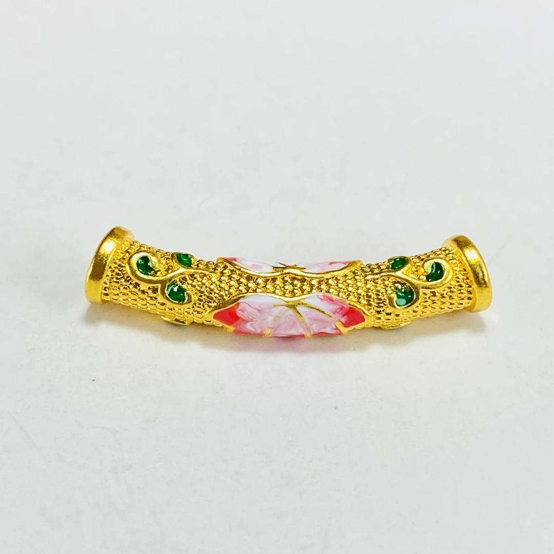 足金999 黄金非遗珐琅 莲花弯管 0.46