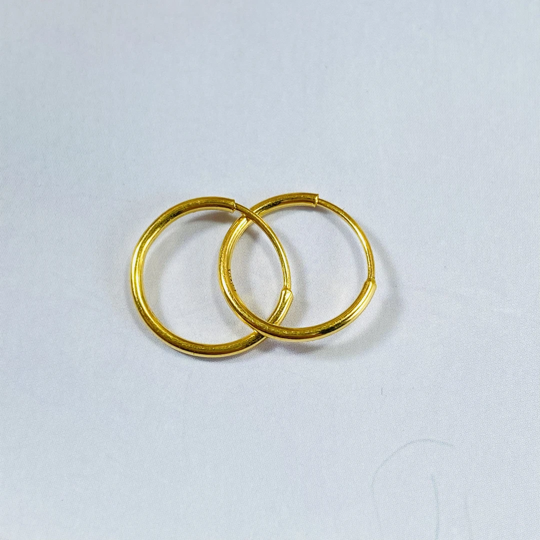 足金999 黄金圈圈一对  耳圈