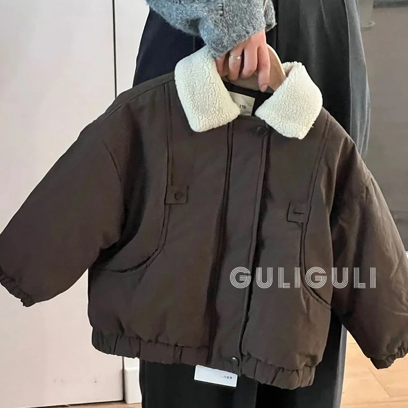男童服冬季韩版洋气时髦童装加厚保暖外套韩系儿童酷帅衣