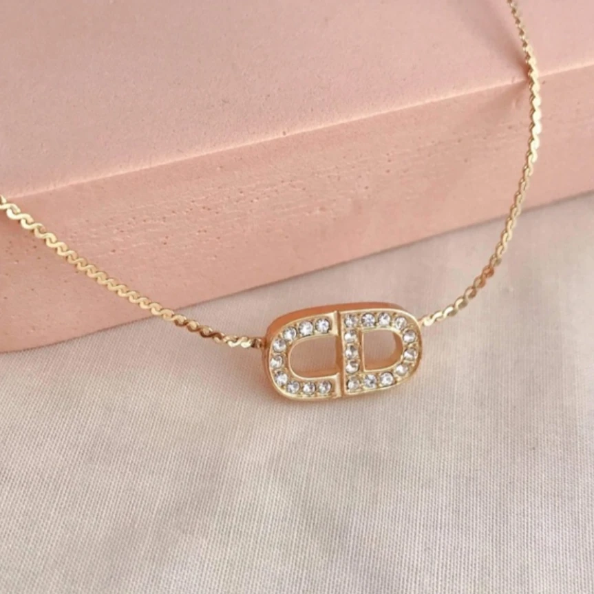 99新 DIOR/迪奥 P224829591/CD字母款水钻项链