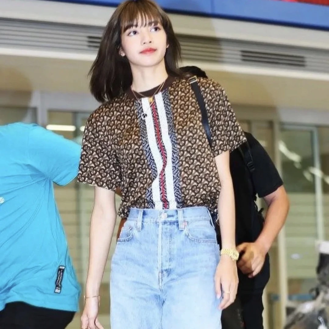 99新 BURBERRY/博柏利 P234551534/满印T恤 Lisa同款 S码