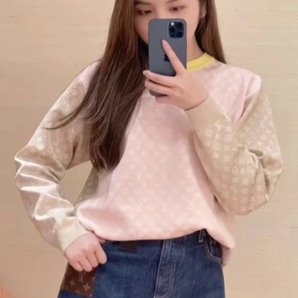 99新 LouisVuitton/路易威登 小花汤汤P234039432/满印logo卫衣 M