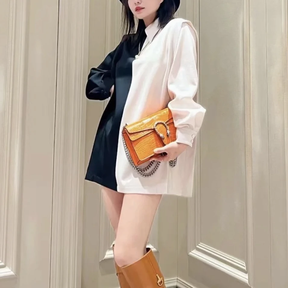 99新 GUCCI/古驰 P244274804/ Gucci双色拼接衬衫 36码