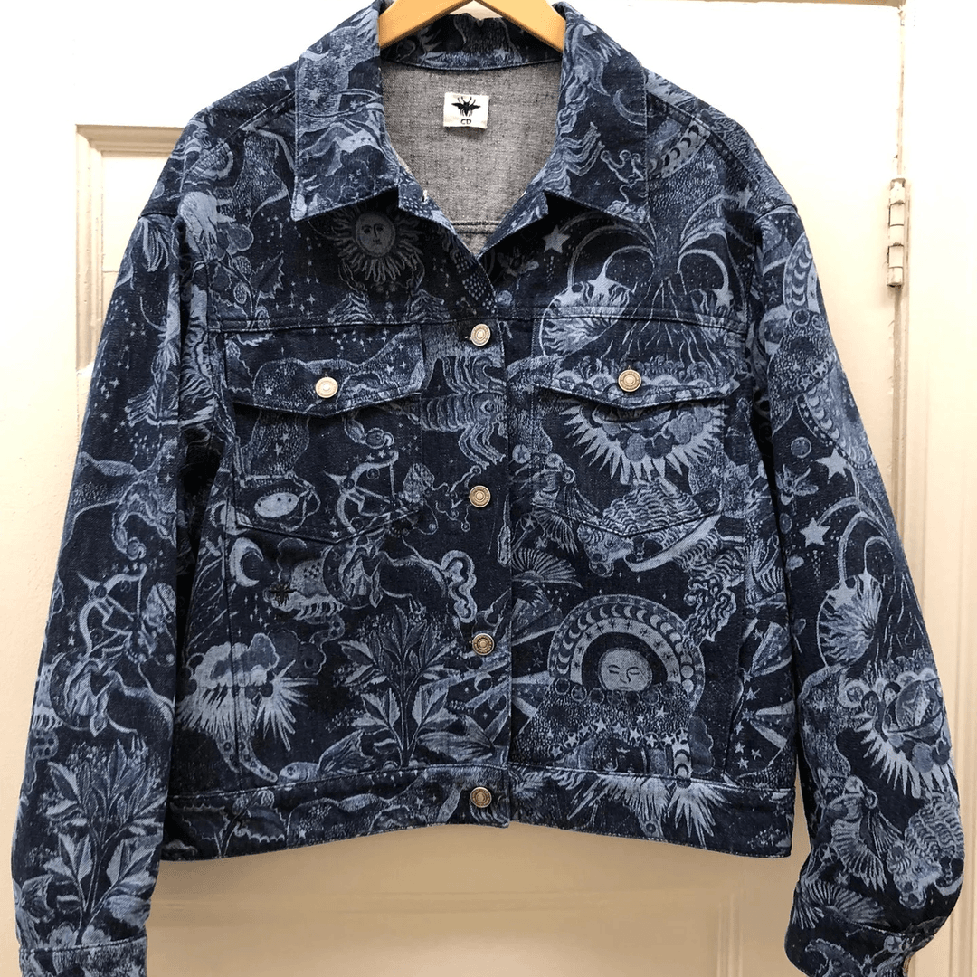 99新 DIOR/迪奥 P224933272/星座图案植物印花外套 蓝色