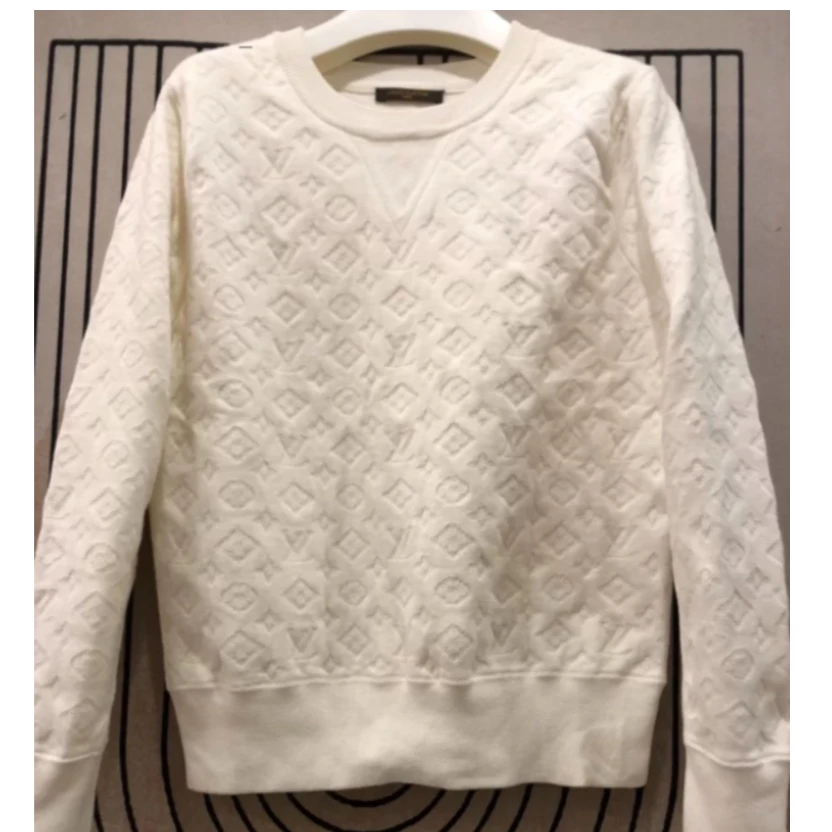 99新 LouisVuitton/路易威登 P234449023/白色浮雕压花卫衣M码