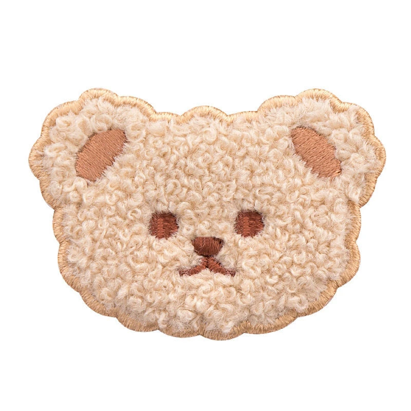 手工编织可小熊贴刺绣布贴围巾帽子书包手账装饰时尚百搭补丁贴