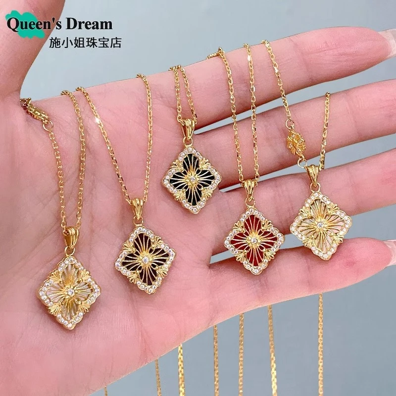 链子925银 歌剧院项链奢侈品高级感小众布契项链母贝四叶草项链女