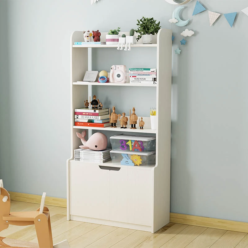 客厅儿童房书柜书架绘本架落地储物柜宝宝简易学生书架置物架客厅