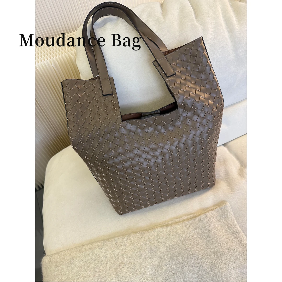 Moudance 编织单肩包灰色创意女包 10719