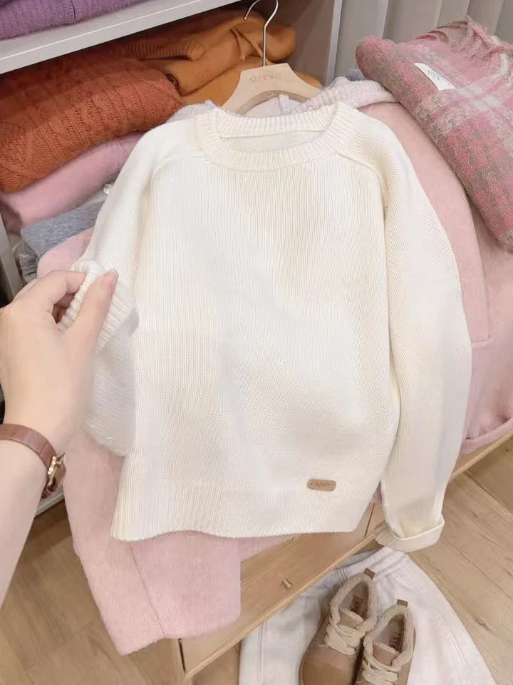 七言家 全毛肤白插肩套头毛衣2