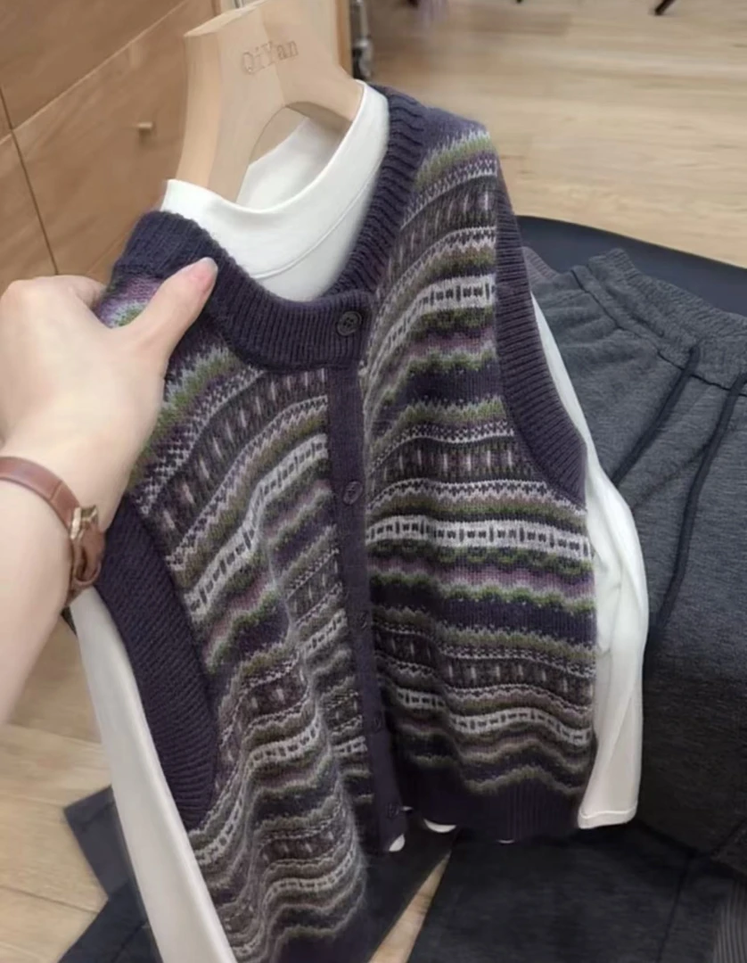 七言家 高货烟花紫提花背心马甲1