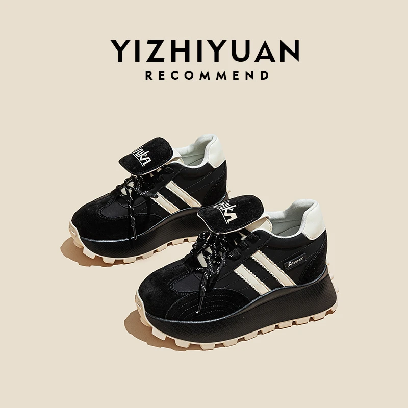 逸芝媛阿甘鞋2024时尚软底百搭运动厚底增高9.5cm休闲鞋2357-2