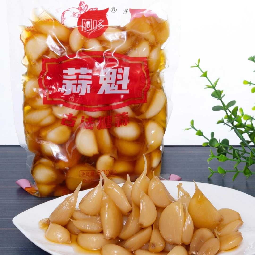 温州特产开袋蔬菜食品包装品牌糖蒜爽口小菜餐饮下饭菜糖蒜500g