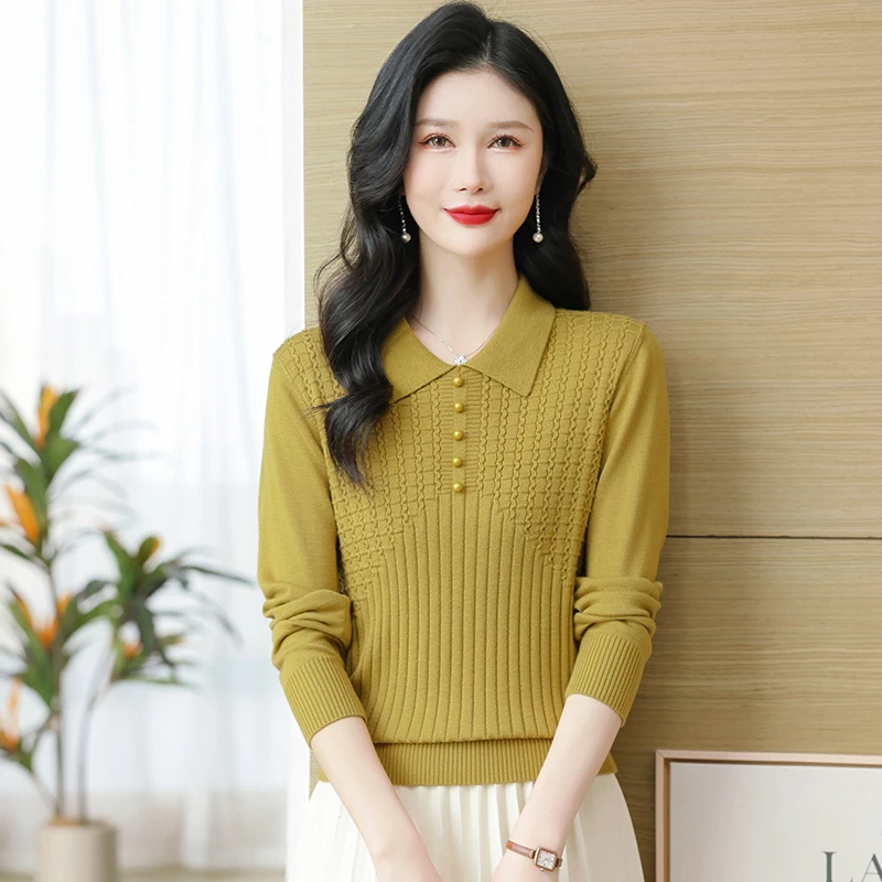 【绵羊毛】新款女装时尚百搭长袖针织女士气质洋气中年宽松秋季减龄