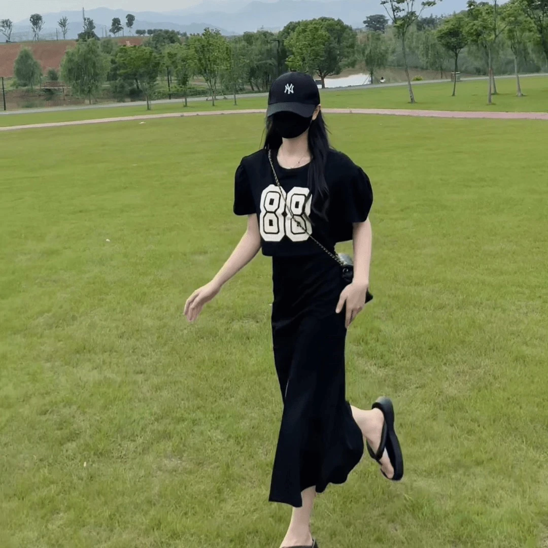 夏季显瘦韩版修身高腰88套装两件套