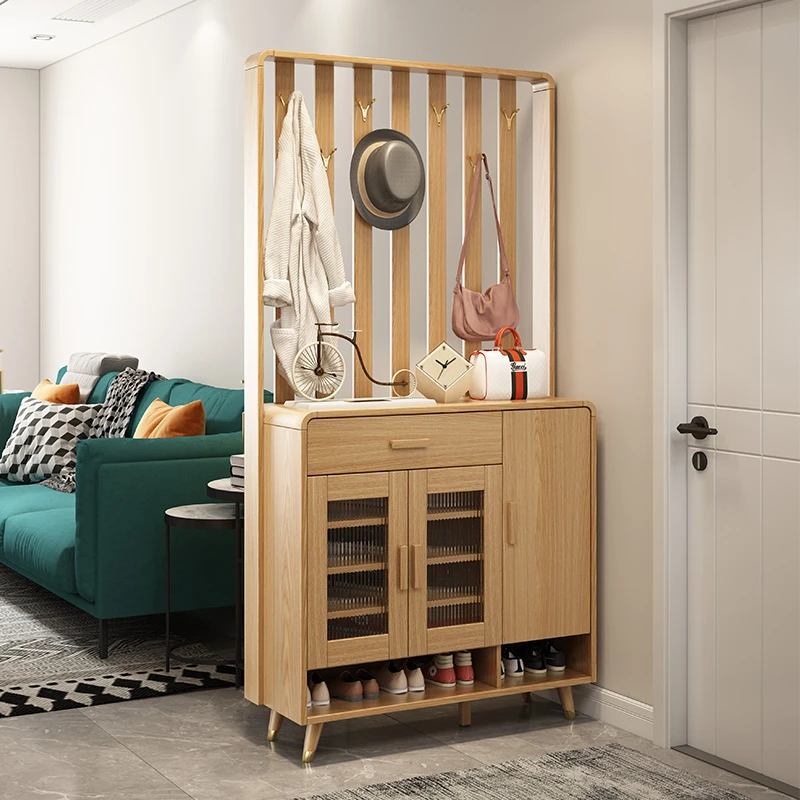 新疆西藏包邮入户鞋柜家用门口带挂衣架简约玄关柜隔断一屏