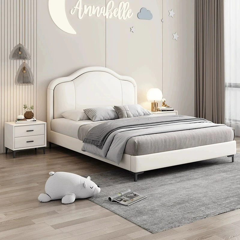 新疆西藏包邮实木儿童床轻奢少女孩公主皮床软包卧室现代简约家用