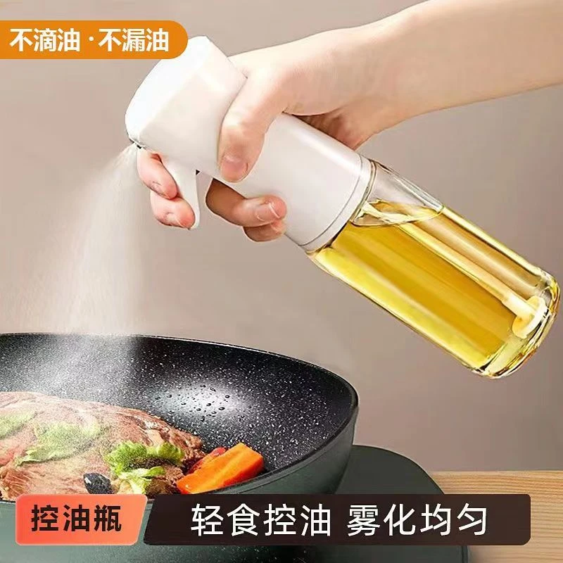 新款家用喷油瓶厨房食用油烧烤调料瓶按压式多功能喷壶 220ML