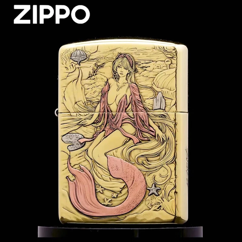 之宝防风煤油打火机 破法者紫铜镶嵌新品美人鱼DY9912DK