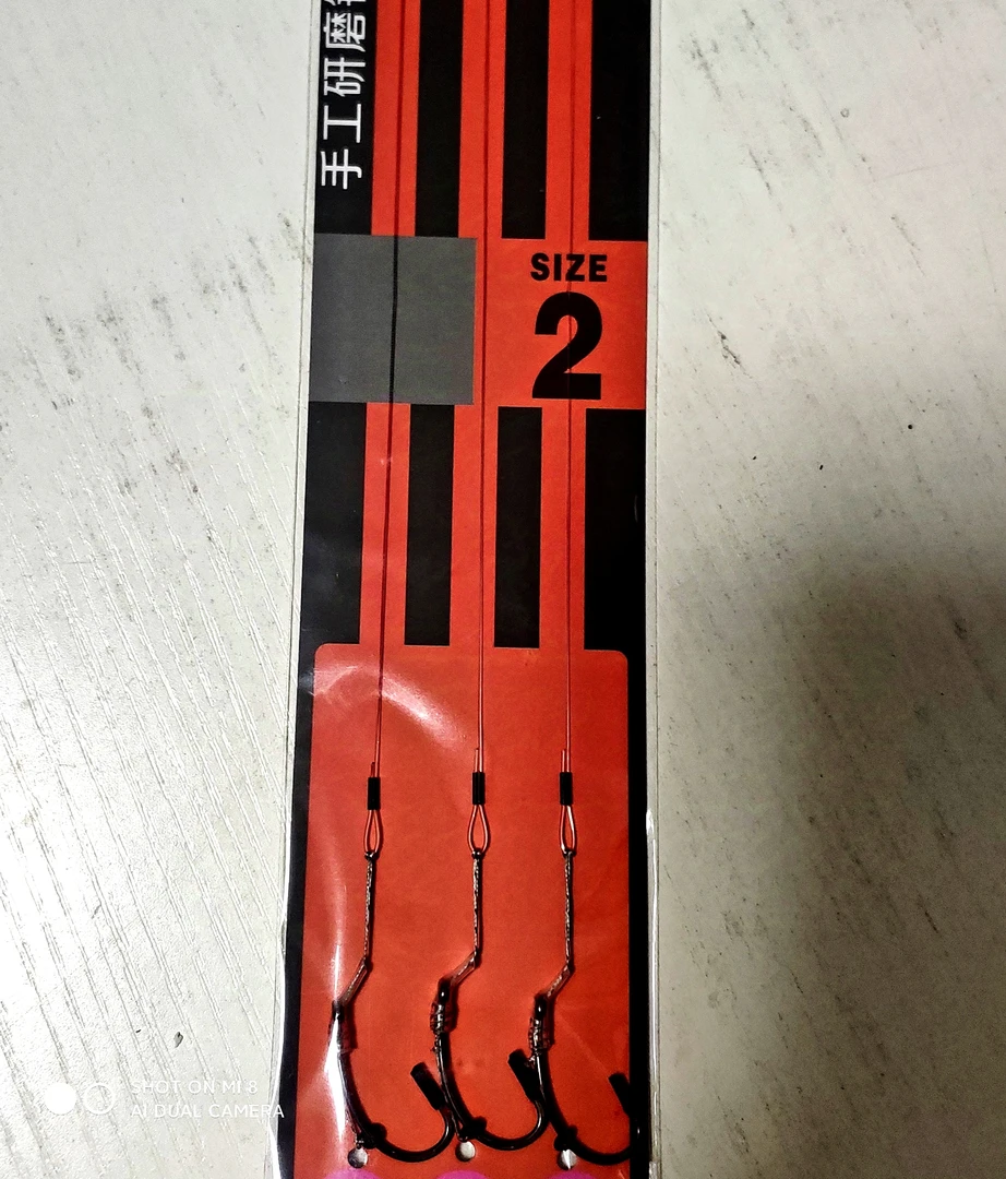 19、 长弯柄 研磨钩 成品子线钓组3支钩(需要上珠珠请备注)