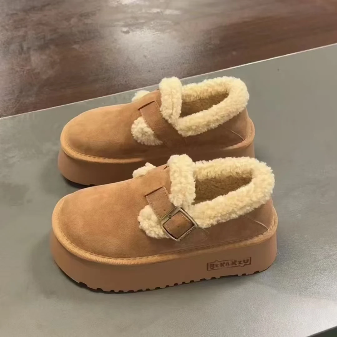 女士时尚百搭磨砂皮爆款厚底增高勃肯鞋