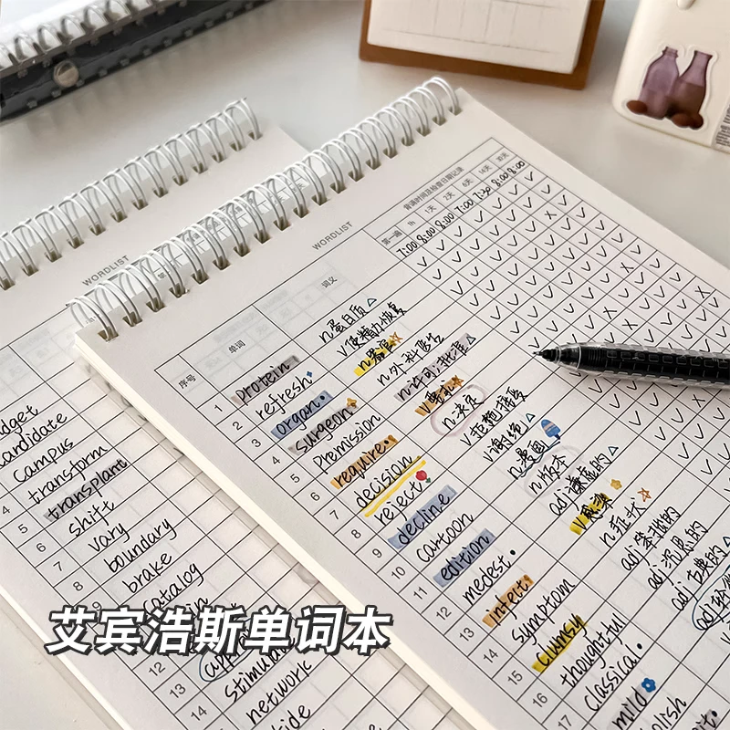 背单词靠它！艾宾浩斯遗忘记忆本大学生四六级英语单词记忆法学习