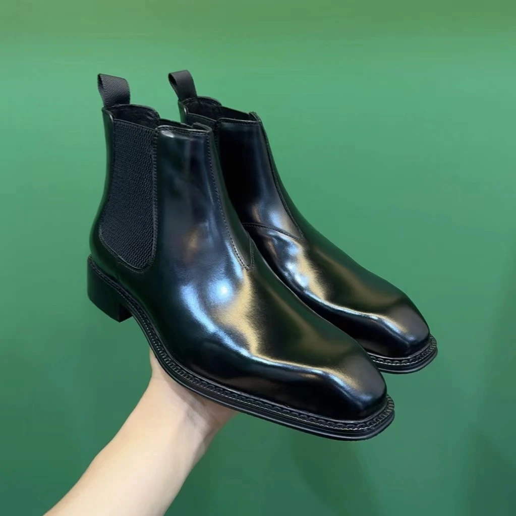 高品质-英伦真皮切尔西靴（偏大一码）